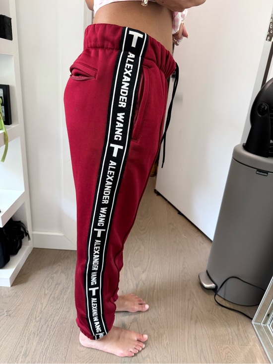 Alexander Wang Other - Alexander Wang Burgundy Track Joggers with Black & White Logo Tape